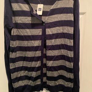 GAP Black and Gray Cardigan Sweater Office Casual Light Weight Layering
